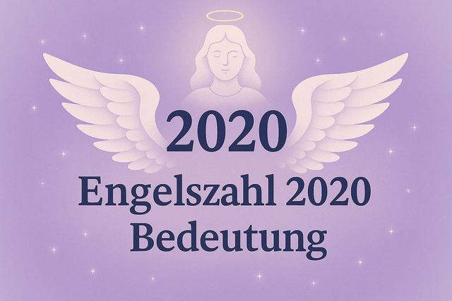 Illustration der Zahl 2020 mit Engelsflügeln und dem Schriftzug Engelszahl 2020 Bedeutung